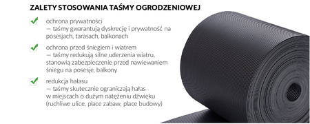 Taśma ogrodzeniowa Basic antracyt 47,5mmx35mb WDB