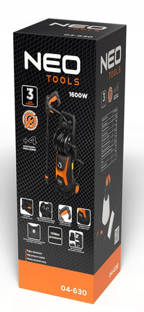 NEO MYJKA CIŚNIENIOWA Z AKCESORIAMI 1600W 135 BAR 04-630