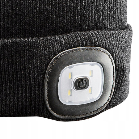 NEO CZAPKA ZIMOWA Z LATARKĄ LED USB 81-621