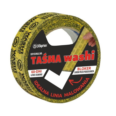 Taśma malarska Washi tape original 47mm x 50m 60dni Blue Dolphin