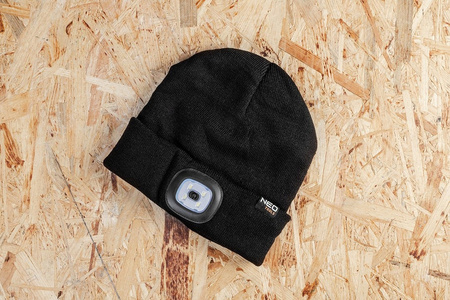 NEO CZAPKA ZIMOWA Z LATARKĄ LED USB 81-621