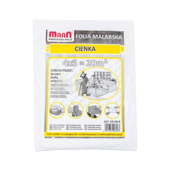 Folia malarska cienka 4m x 5m 6mic Maan 0818
