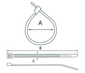 Opaska kablowa spinająca biała 3,6x250 100szt.