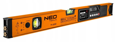NEO POZIOMNICA POZIOMICA LASEROWA Z WYŚWIETLACZEM LCD 60 CM 71-200