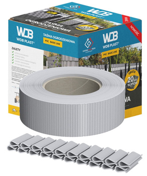 Taśma ogrodzeniowa Basic szara 47,5mmx35mb WDB