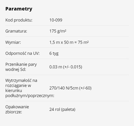 MEMBRANA DACHOWA VELTEC 175 75m2