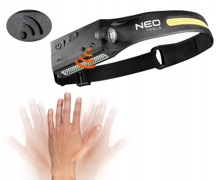 NEO LATARKA CZOŁOWA LED USB 2W1 350LM IPX4 AKUMULATOROWA 99-097