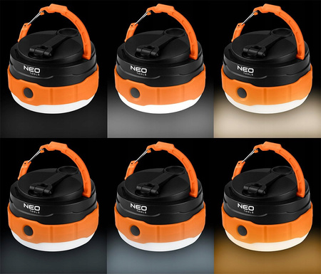 NEO LAMPA TURYSTYCZNA POD NAMIOT LED BIWAKOWA USB-C 3w1 500lm 99-118