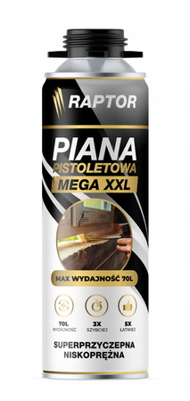 RAPTOR PIANA MONTAŻOWA PISTOLETOWA MEGA XXL WYDAJNA 70L 850ml