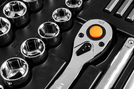 NEO ZESTAW NARZĘDZI KLUCZE NASADOWE PŁASKIE 233el 1/2 3/8 1/4 10-078