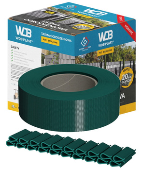 Taśma ogrodzeniowa Basic zielona 47,5mmx35mb WDB