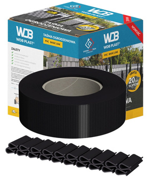 Taśma ogrodzeniowa Basic czarna 47,5mmx35mb WDB