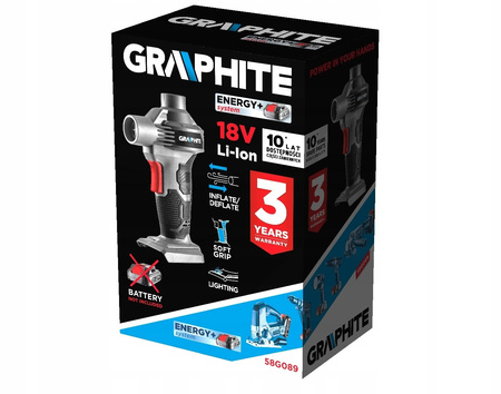 GRAPHITE ENERGY+ KOMPRESOR AKUMULATOROWY BEZPRZEWODOWY POMPKA 58G089