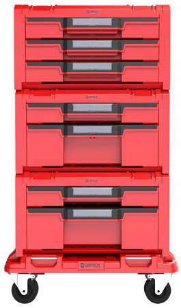 QBRICK ZESTAW SET 3 PRO DRAWER WORKSHOP RED ULTRA HD ZESTAW SKRZYNEK NARZĘDZIOWYCH